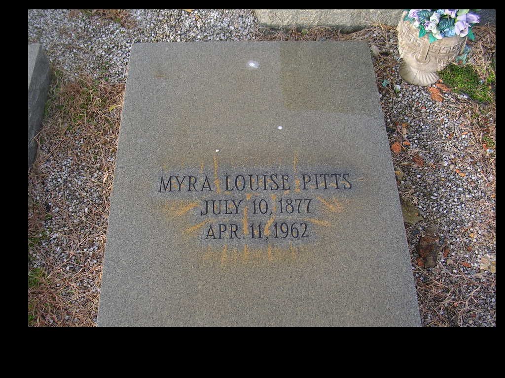 Myra Story Pitts Headstone